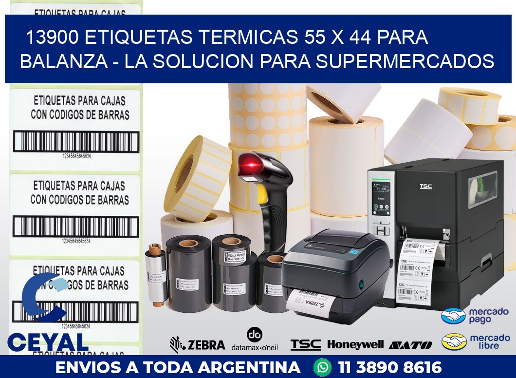 13900 ETIQUETAS TERMICAS 55 X 44 PARA BALANZA – LA SOLUCION PARA SUPERMERCADOS