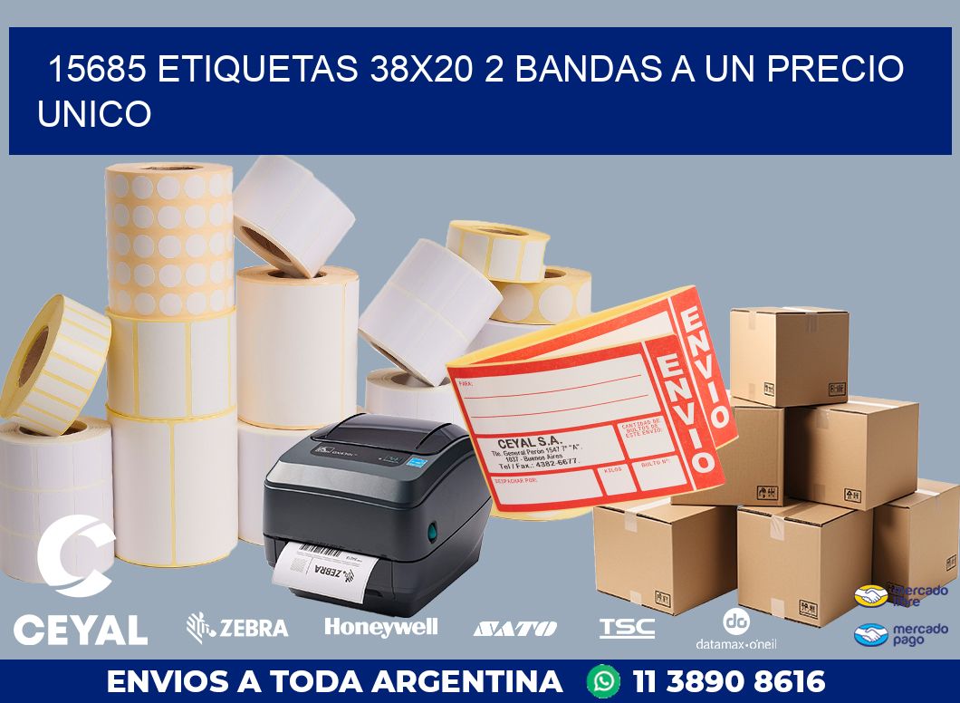 15685 ETIQUETAS 38X20 2 BANDAS A UN PRECIO UNICO