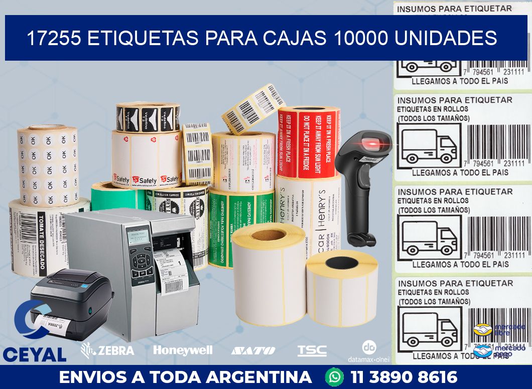 17255 ETIQUETAS PARA CAJAS 10000 UNIDADES