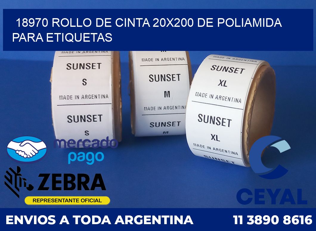 18970 ROLLO DE CINTA 20X200 DE POLIAMIDA PARA ETIQUETAS