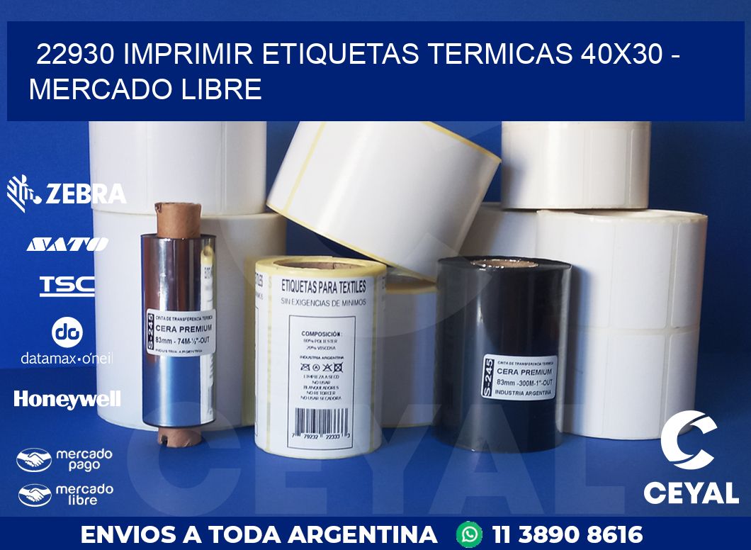 22930 IMPRIMIR ETIQUETAS TERMICAS 40X30 – MERCADO LIBRE