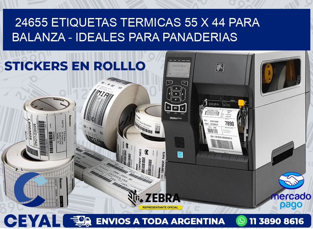 24655 ETIQUETAS TERMICAS 55 X 44 PARA BALANZA - IDEALES PARA PANADERIAS