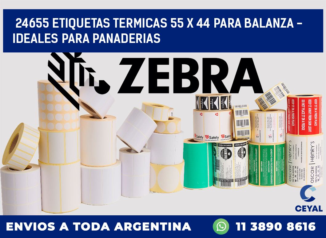 24655 ETIQUETAS TERMICAS 55 X 44 PARA BALANZA - IDEALES PARA PANADERIAS