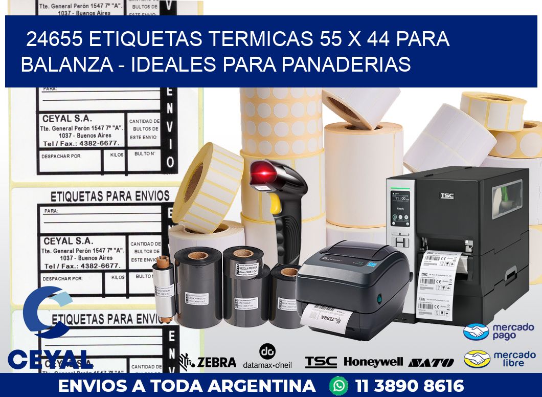 24655 ETIQUETAS TERMICAS 55 X 44 PARA BALANZA – IDEALES PARA PANADERIAS