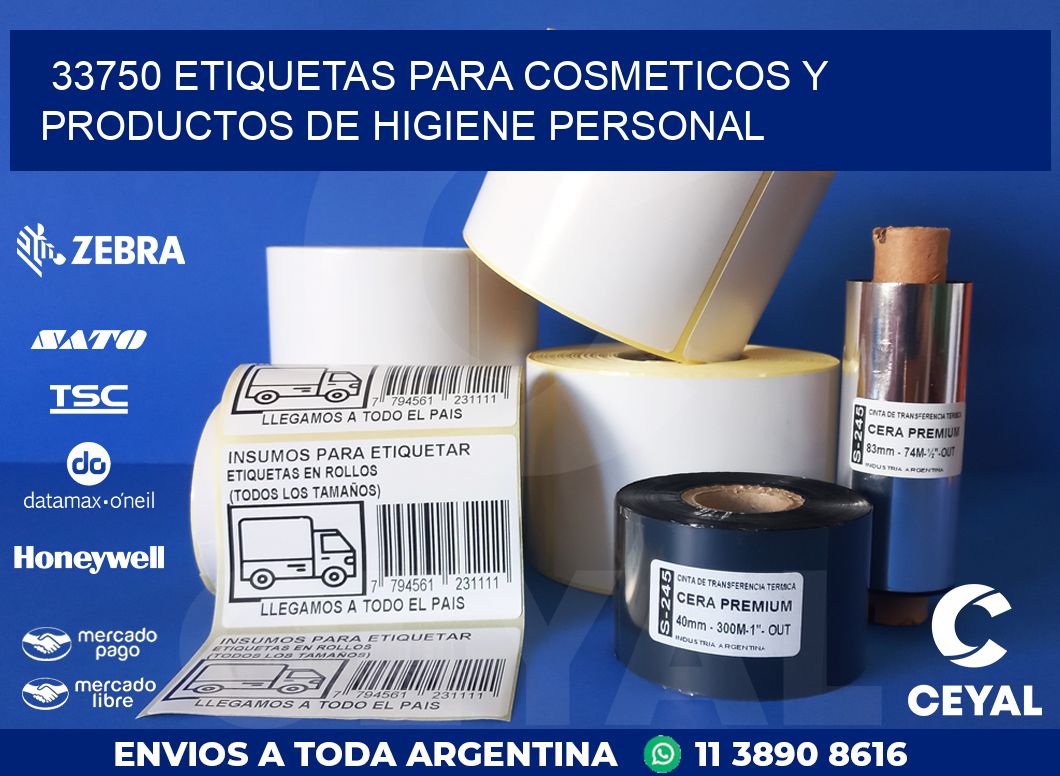 33750 ETIQUETAS PARA COSMETICOS Y PRODUCTOS DE HIGIENE PERSONAL