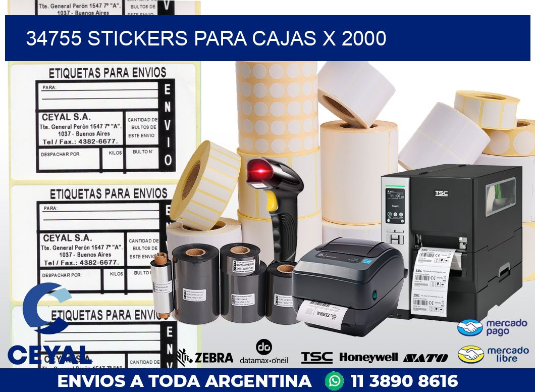 34755 STICKERS PARA CAJAS X 2000