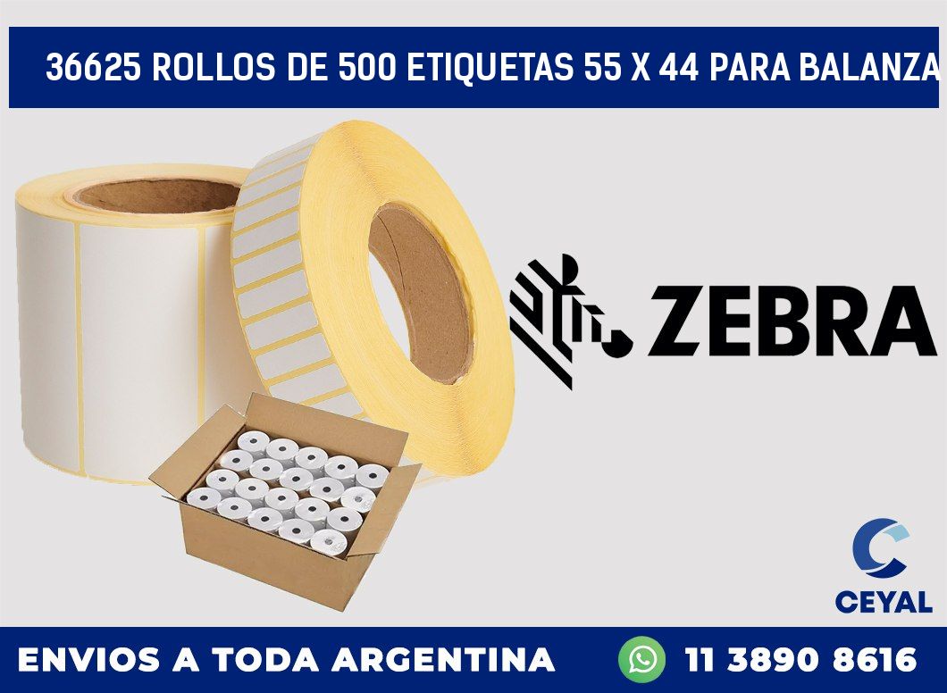 36625 ROLLOS DE 500 ETIQUETAS 55 X 44 PARA BALANZA