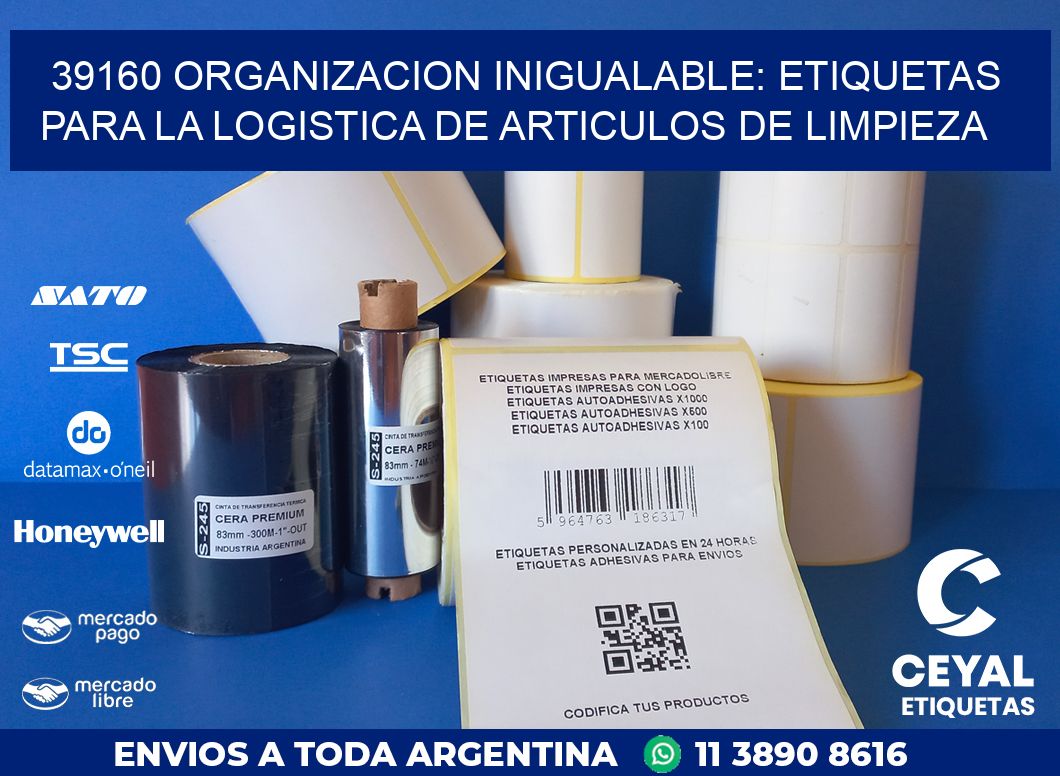 39160 ORGANIZACION INIGUALABLE: ETIQUETAS PARA LA LOGISTICA DE ARTICULOS DE LIMPIEZA