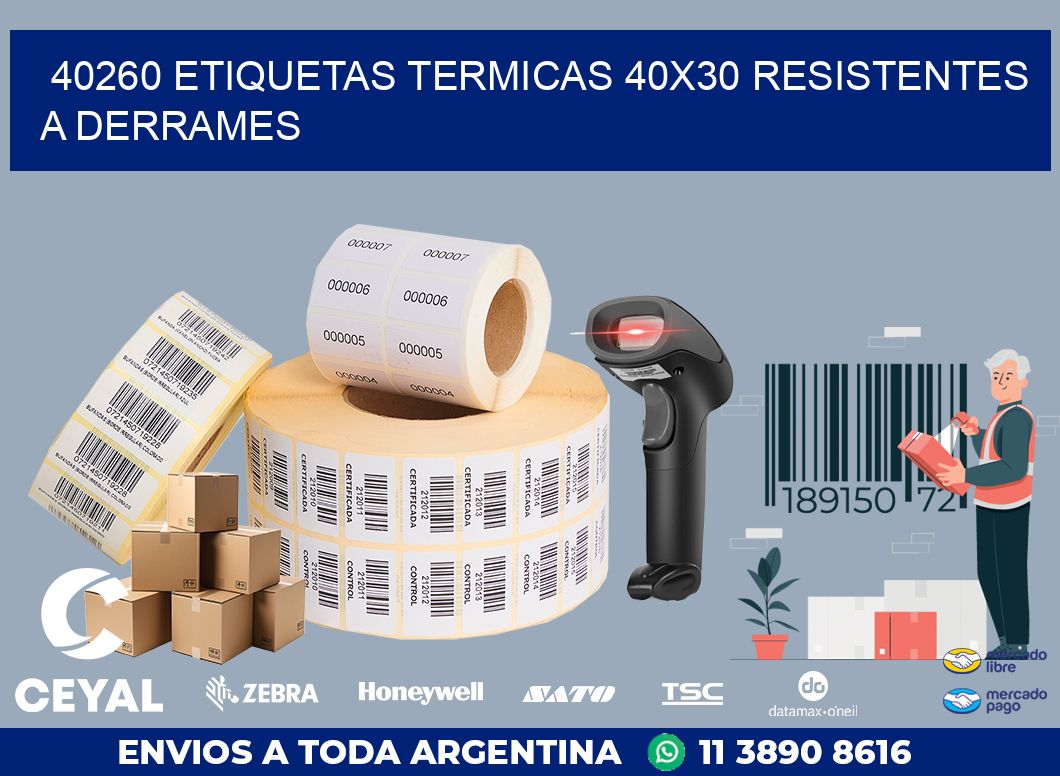 40260 ETIQUETAS TERMICAS 40X30 RESISTENTES A DERRAMES
