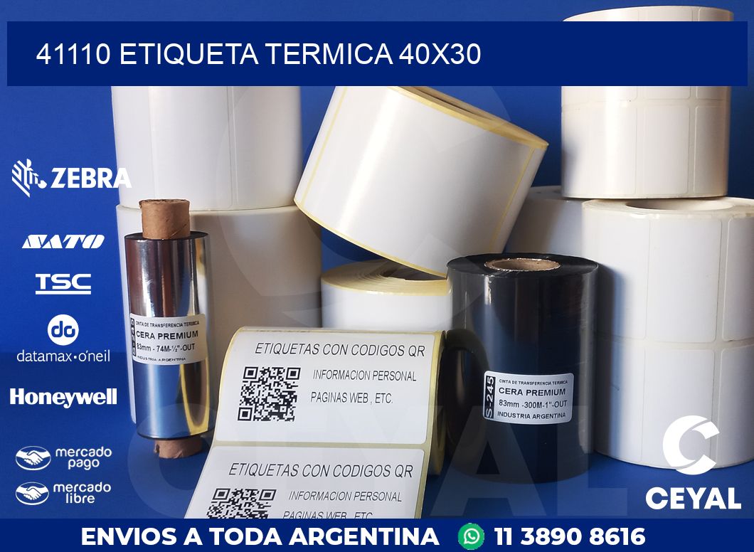 41110 ETIQUETA TERMICA 40X30