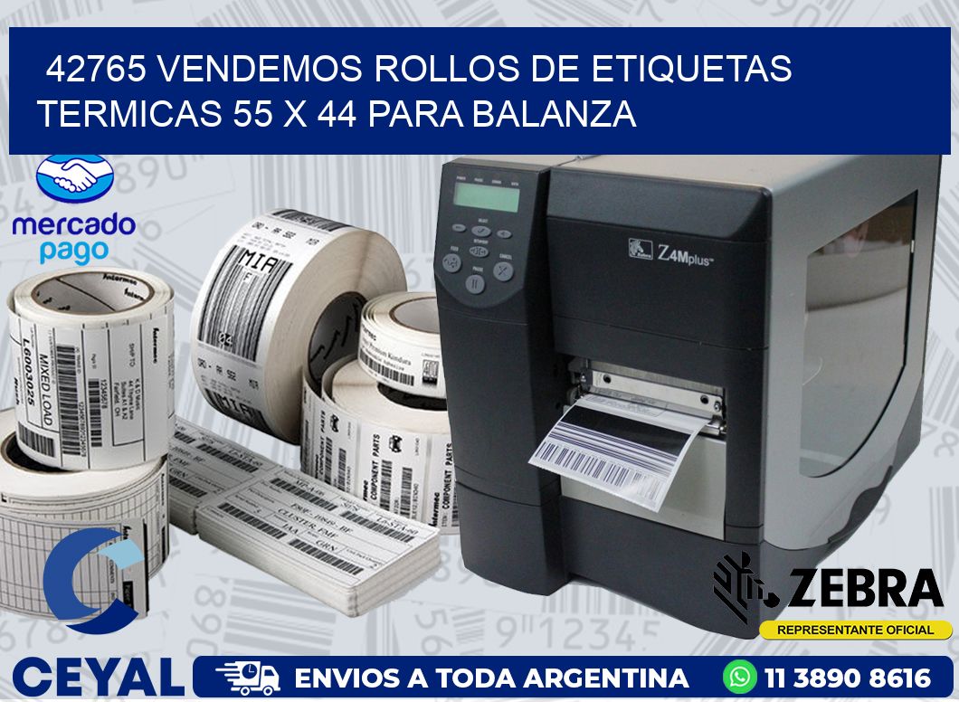 42765 VENDEMOS ROLLOS DE ETIQUETAS TERMICAS 55 X 44 PARA BALANZA