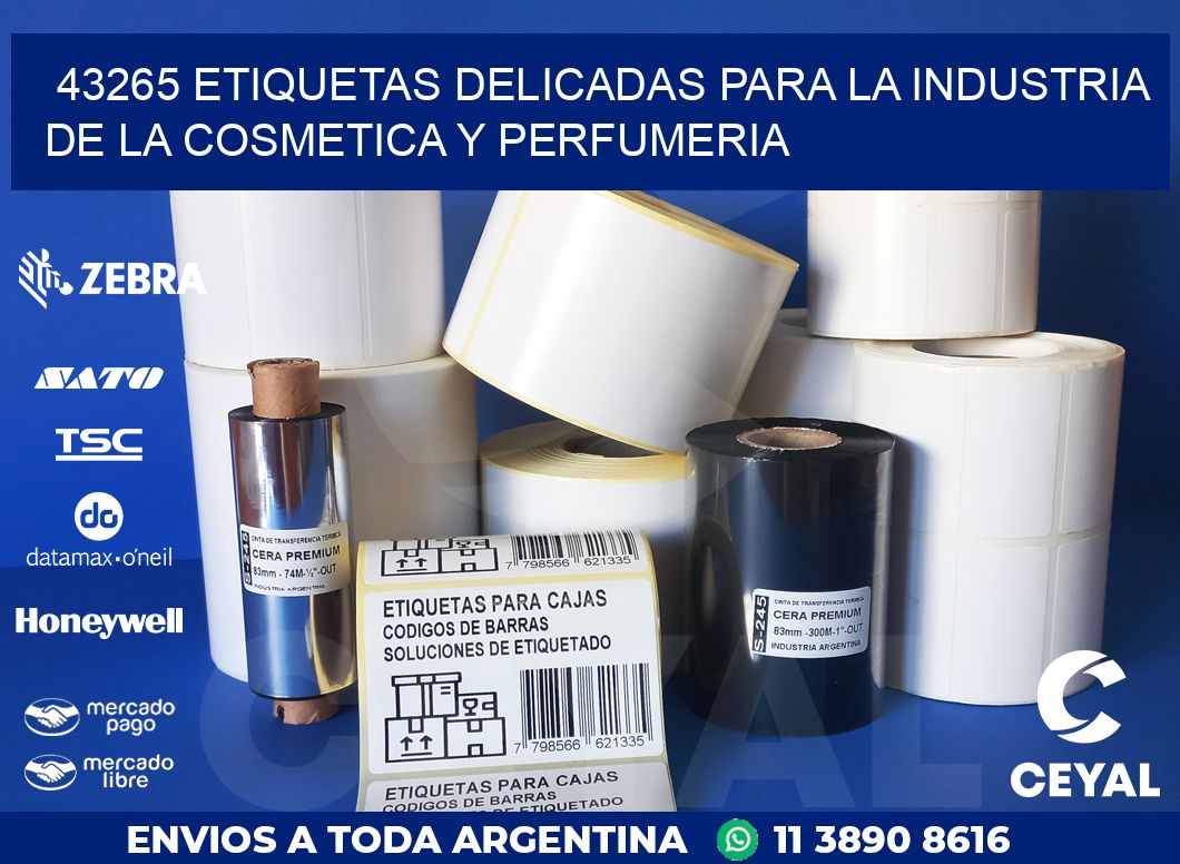 43265 ETIQUETAS DELICADAS PARA LA INDUSTRIA DE LA COSMETICA Y PERFUMERIA
