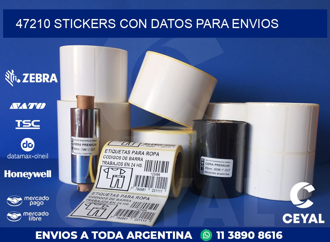 47210 STICKERS CON DATOS PARA ENVIOS