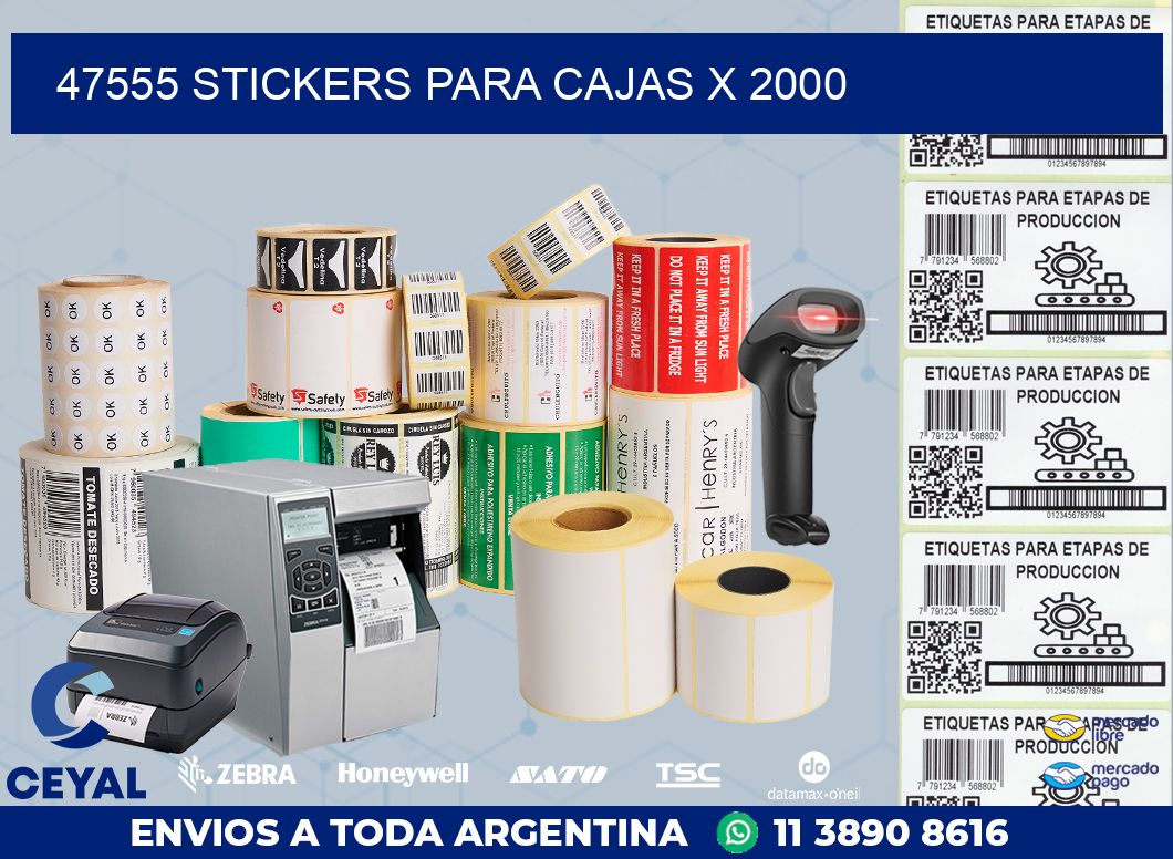 47555 STICKERS PARA CAJAS X 2000