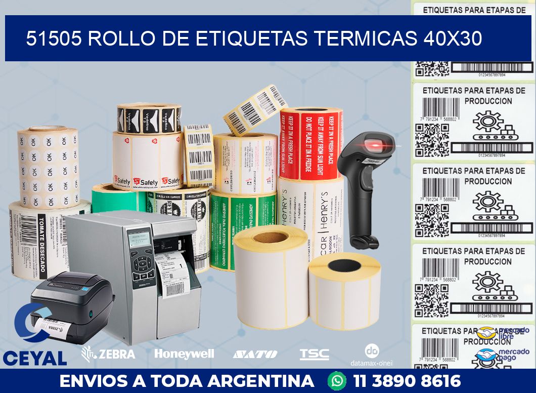 51505 ROLLO DE ETIQUETAS TERMICAS 40X30