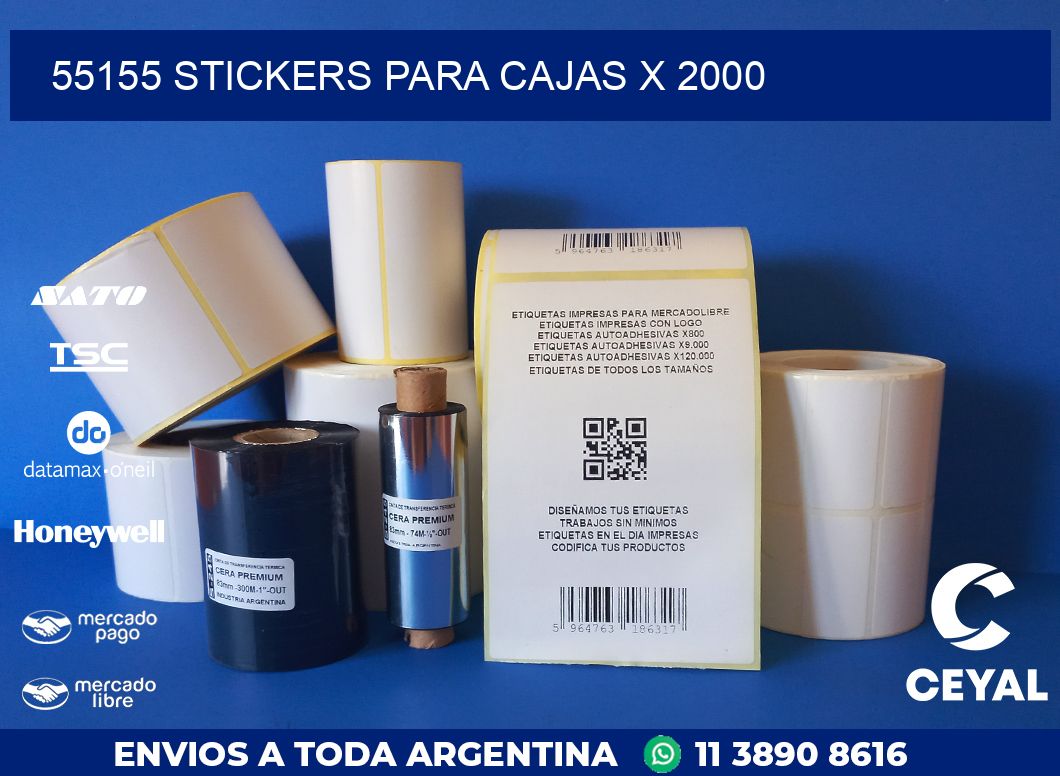 55155 STICKERS PARA CAJAS X 2000