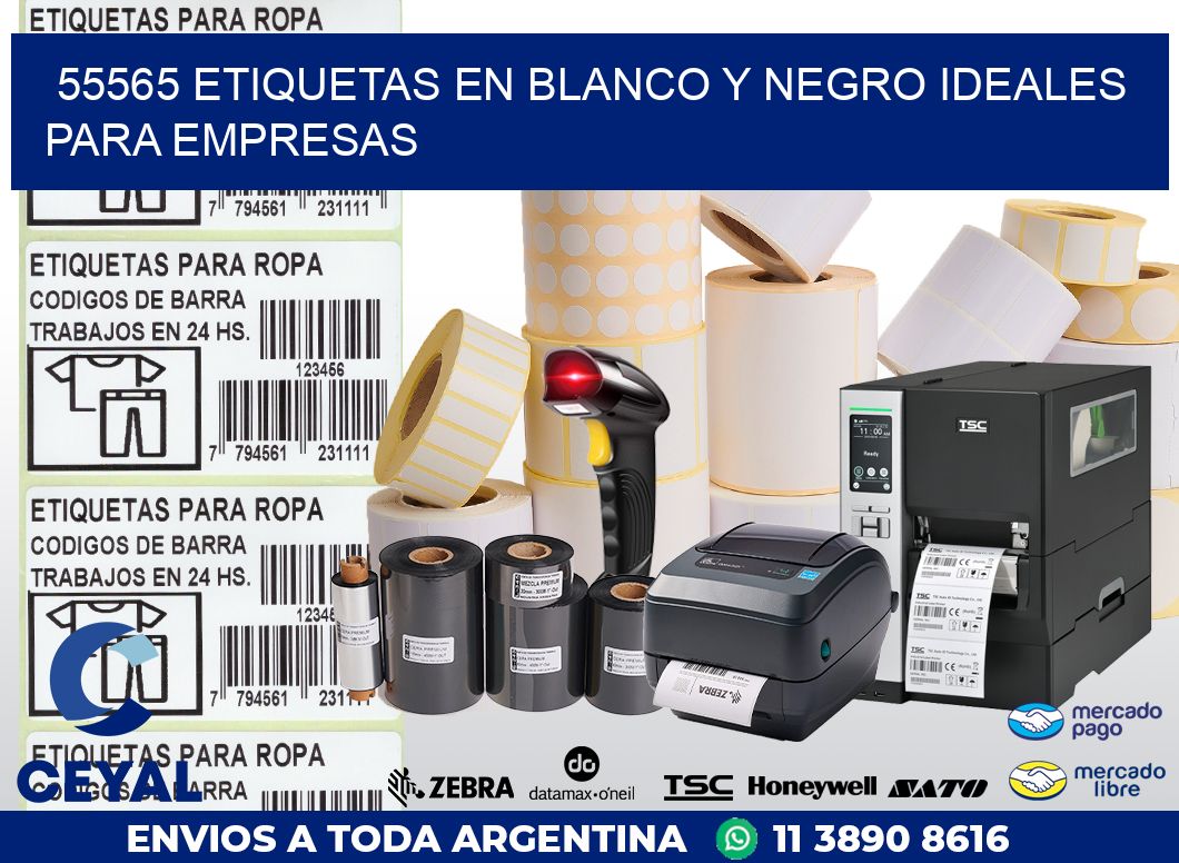 55565 ETIQUETAS EN BLANCO Y NEGRO IDEALES PARA EMPRESAS