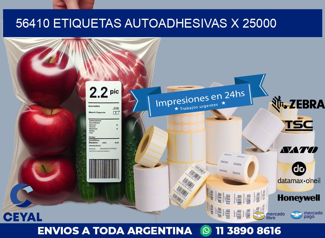 56410 ETIQUETAS AUTOADHESIVAS X 25000