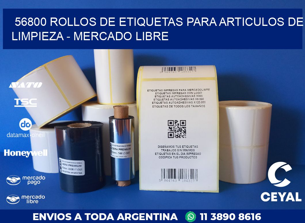 56800 ROLLOS DE ETIQUETAS PARA ARTICULOS DE LIMPIEZA – MERCADO LIBRE