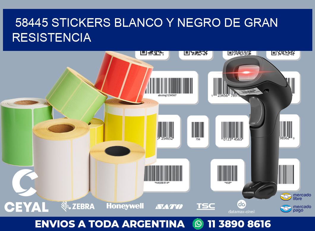 58445 STICKERS BLANCO Y NEGRO DE GRAN RESISTENCIA