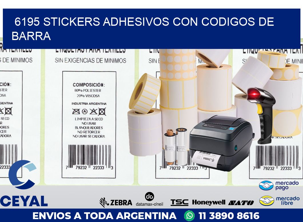 6195 STICKERS ADHESIVOS CON CODIGOS DE BARRA