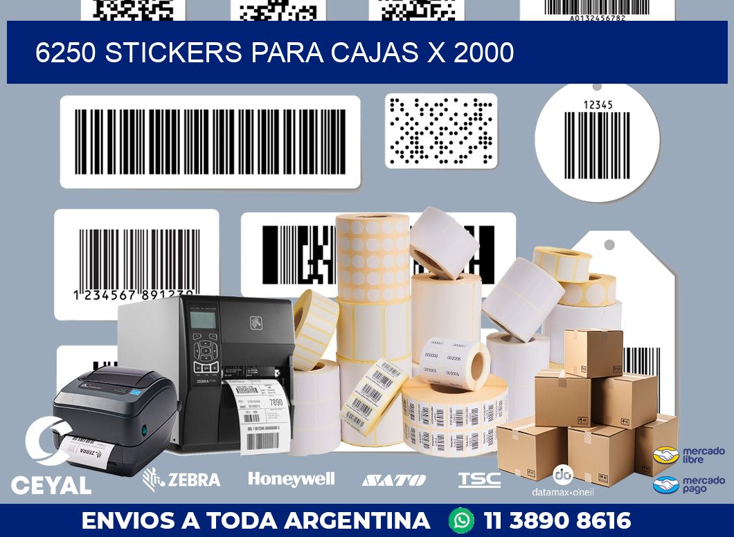 6250 STICKERS PARA CAJAS X 2000
