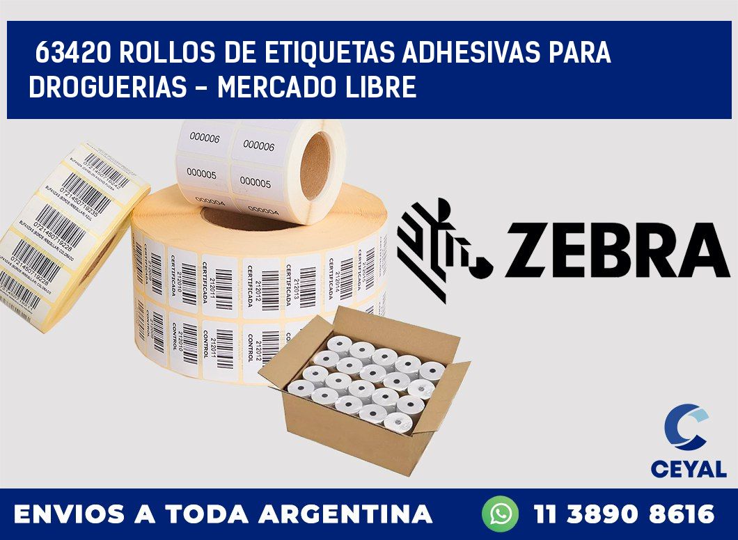 63420 ROLLOS DE ETIQUETAS ADHESIVAS PARA DROGUERIAS - MERCADO LIBRE