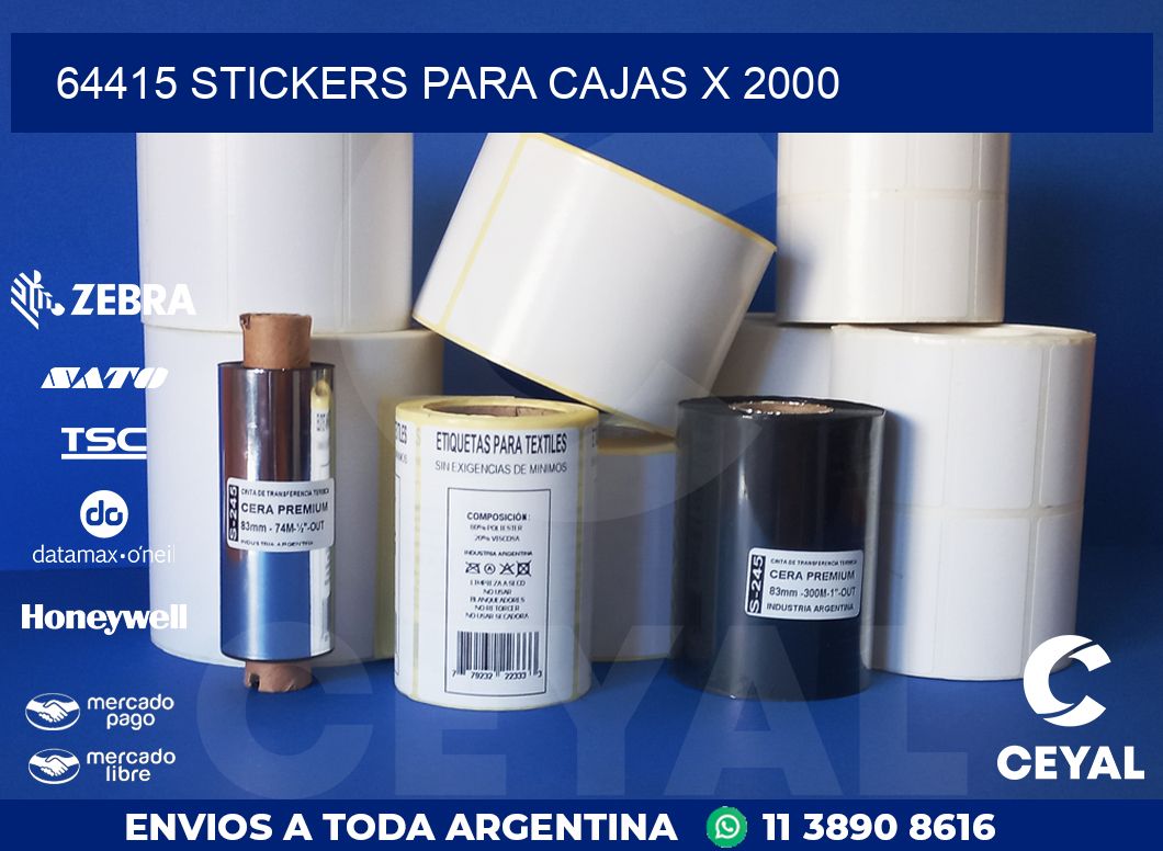 64415 STICKERS PARA CAJAS X 2000