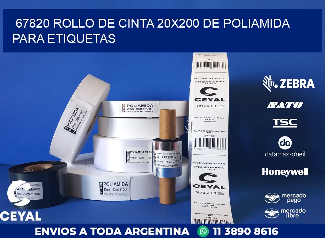 67820 ROLLO DE CINTA 20X200 DE POLIAMIDA PARA ETIQUETAS