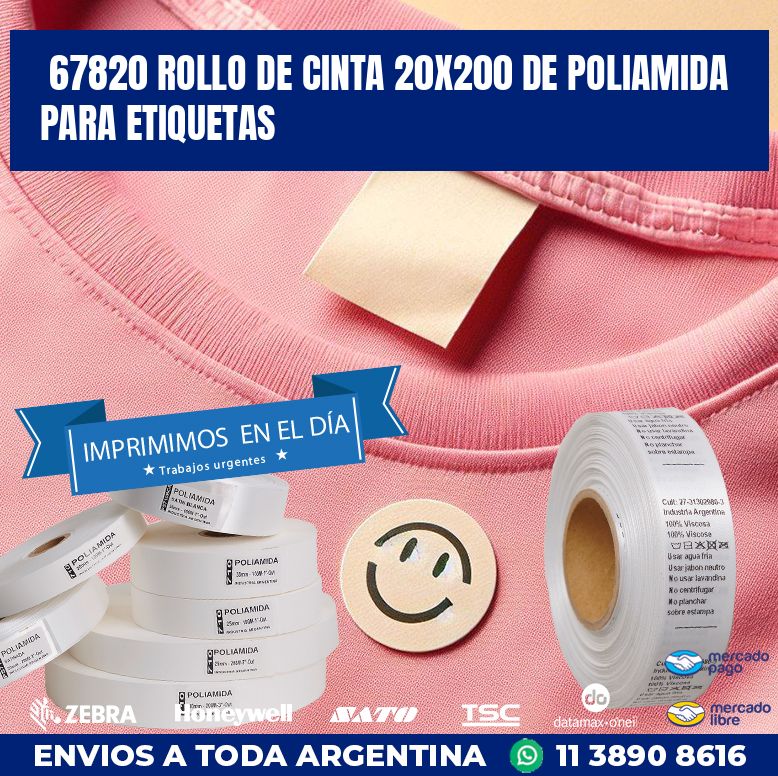67820 ROLLO DE CINTA 20X200 DE POLIAMIDA PARA ETIQUETAS