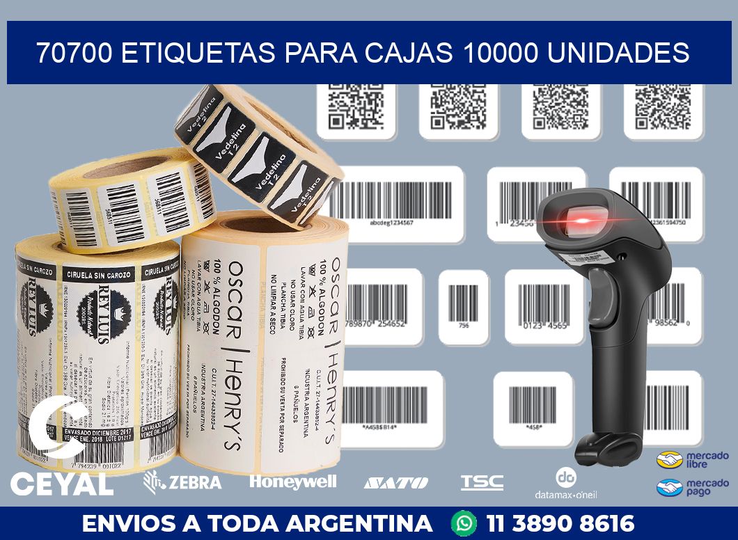 70700 ETIQUETAS PARA CAJAS 10000 UNIDADES