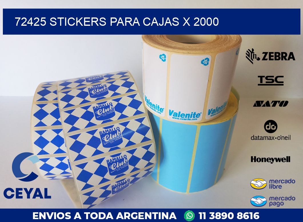 72425 STICKERS PARA CAJAS X 2000