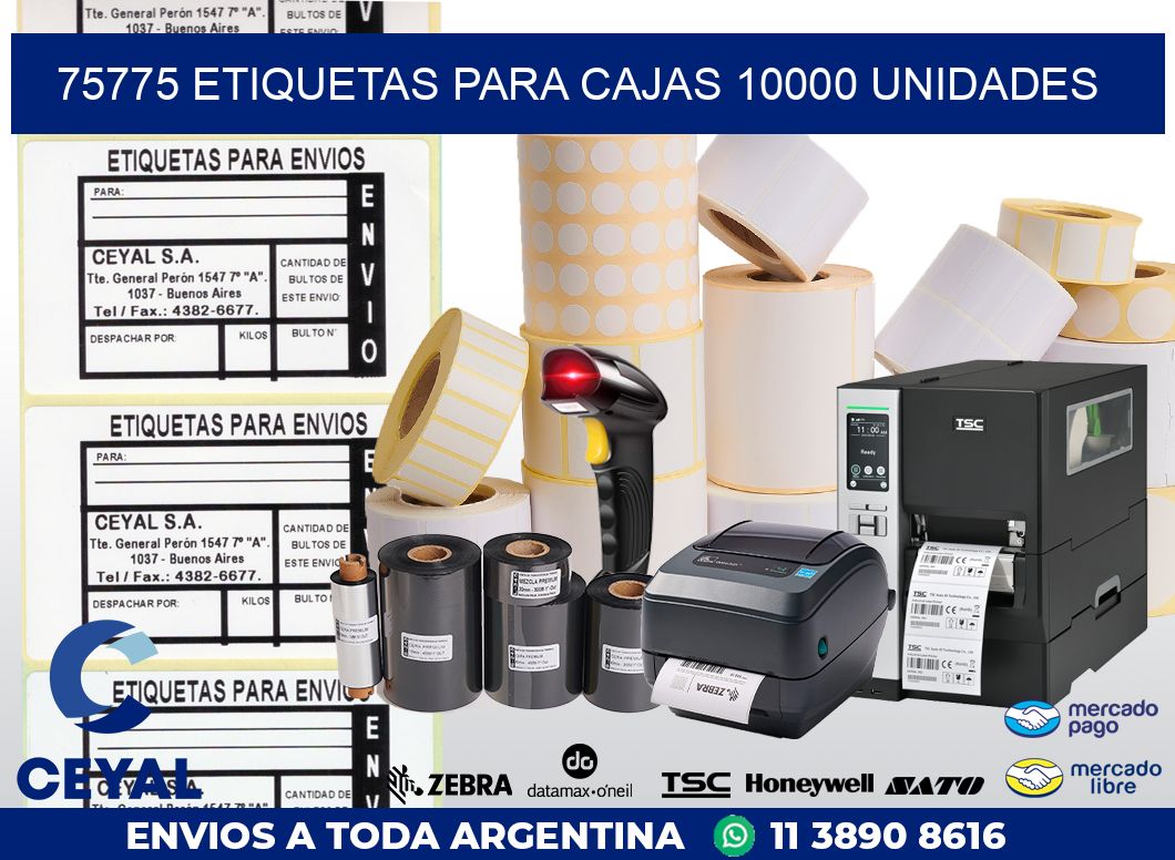 75775 ETIQUETAS PARA CAJAS 10000 UNIDADES
