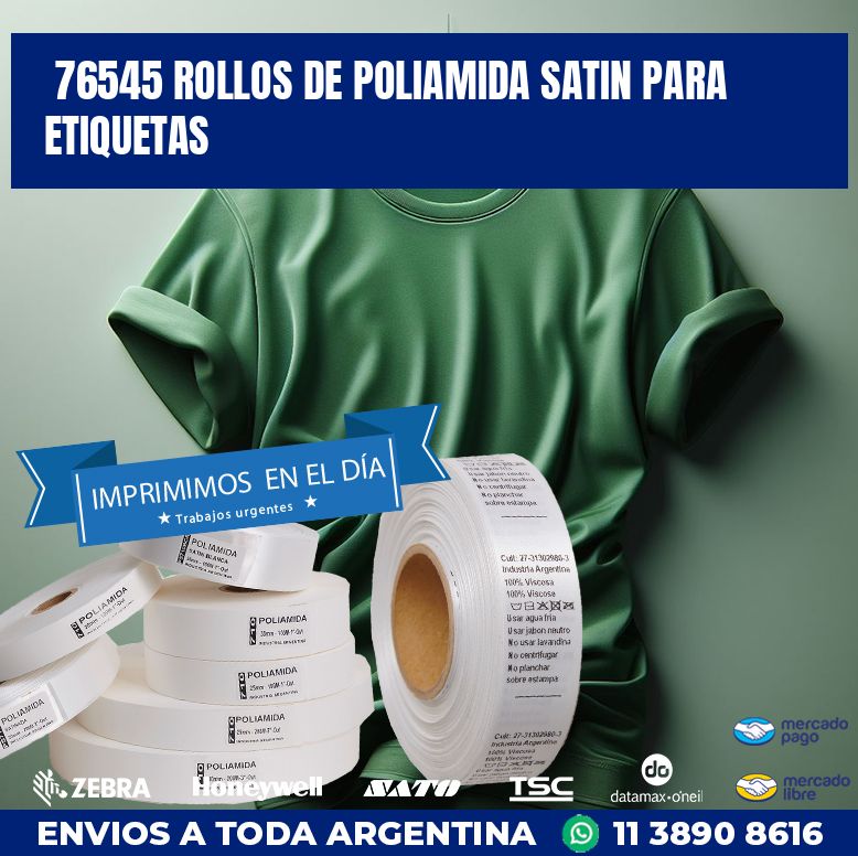 76545 ROLLOS DE POLIAMIDA SATIN PARA ETIQUETAS