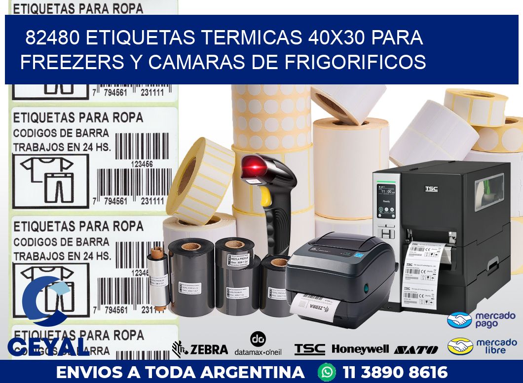 82480 ETIQUETAS TERMICAS 40X30 PARA FREEZERS Y CAMARAS DE FRIGORIFICOS