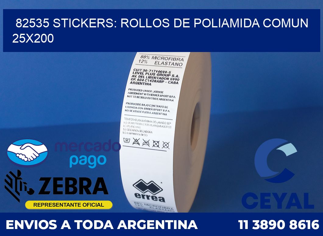 82535 STICKERS: ROLLOS DE POLIAMIDA COMUN 25X200