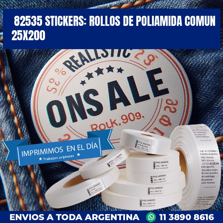 82535 STICKERS: ROLLOS DE POLIAMIDA COMUN 25X200