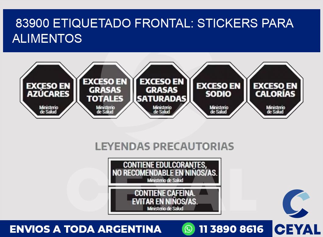 83900 ETIQUETADO FRONTAL: STICKERS PARA ALIMENTOS