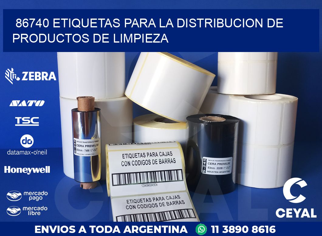 86740 ETIQUETAS PARA LA DISTRIBUCION DE PRODUCTOS DE LIMPIEZA