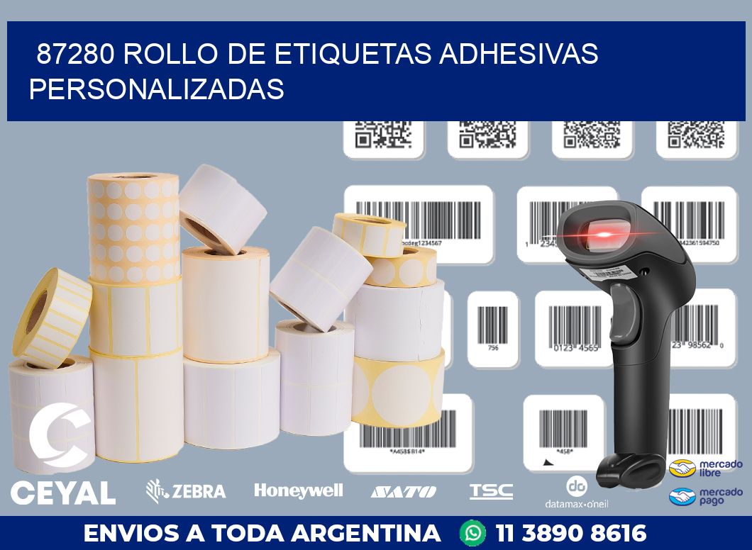 87280 ROLLO DE ETIQUETAS ADHESIVAS PERSONALIZADAS