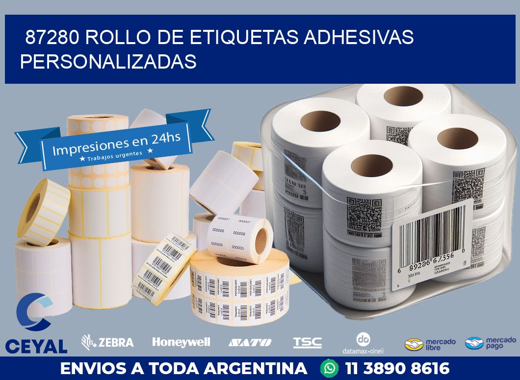 87280 ROLLO DE ETIQUETAS ADHESIVAS PERSONALIZADAS