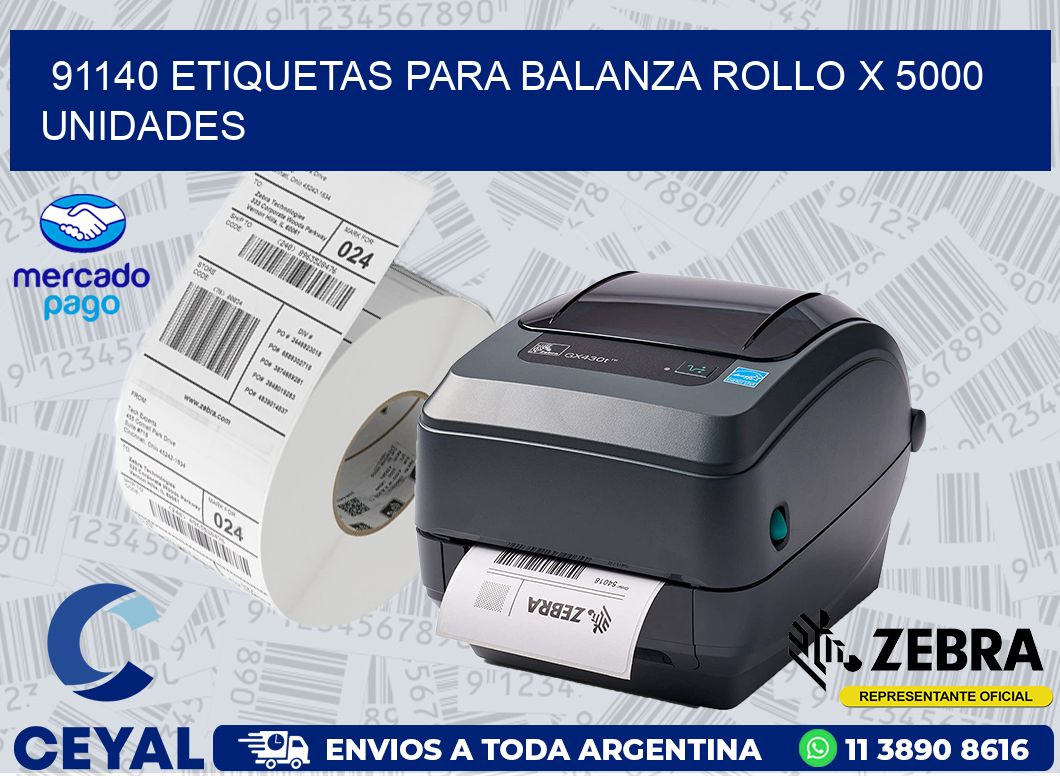 91140 ETIQUETAS PARA BALANZA ROLLO X 5000 UNIDADES