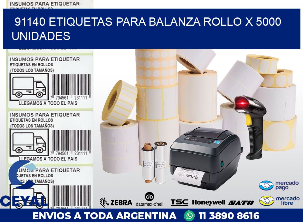 91140 ETIQUETAS PARA BALANZA ROLLO X 5000 UNIDADES