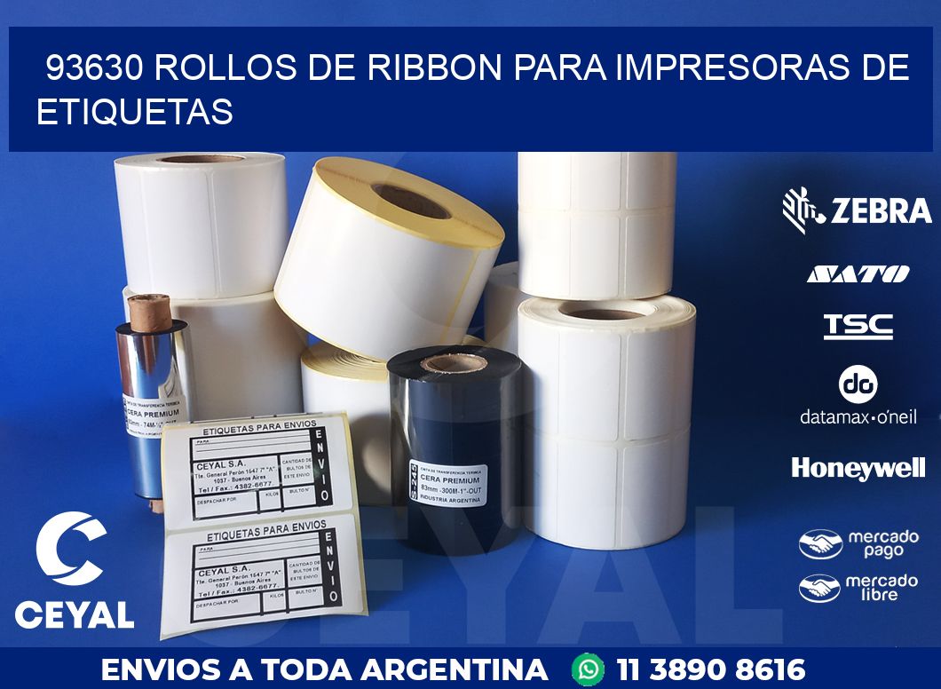 93630 ROLLOS DE RIBBON PARA IMPRESORAS DE ETIQUETAS