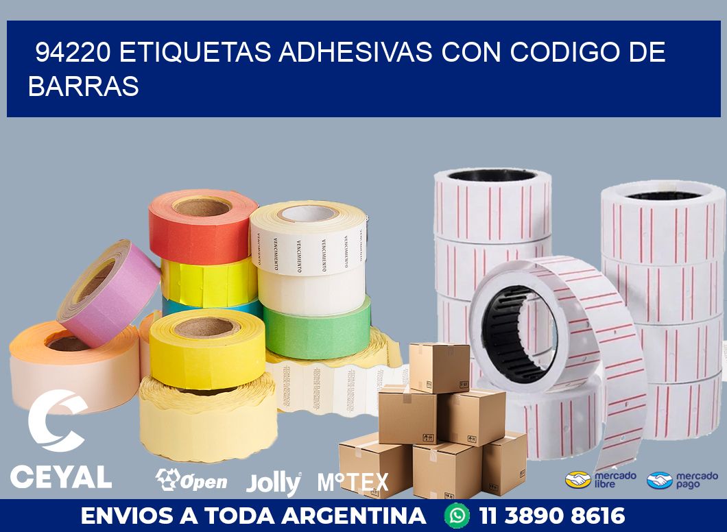 94220 ETIQUETAS ADHESIVAS CON CODIGO DE BARRAS