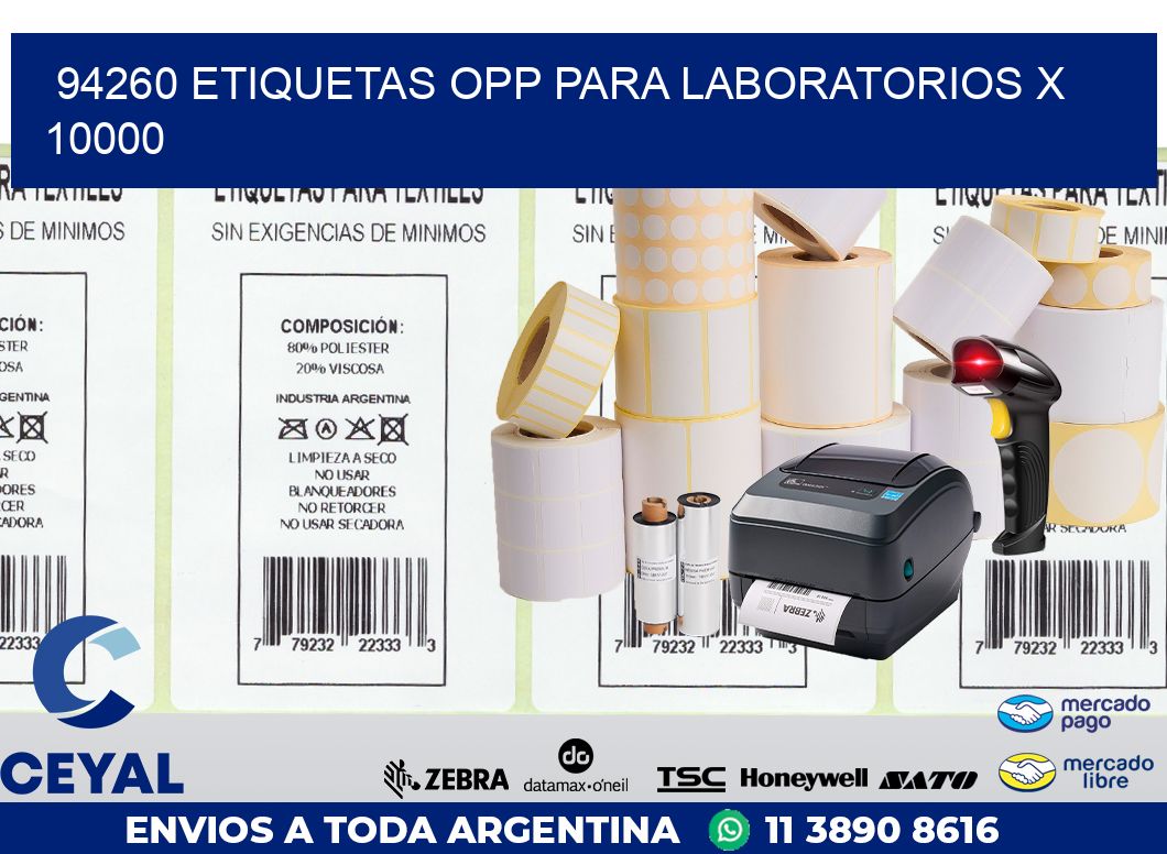 94260 ETIQUETAS OPP PARA LABORATORIOS X 10000