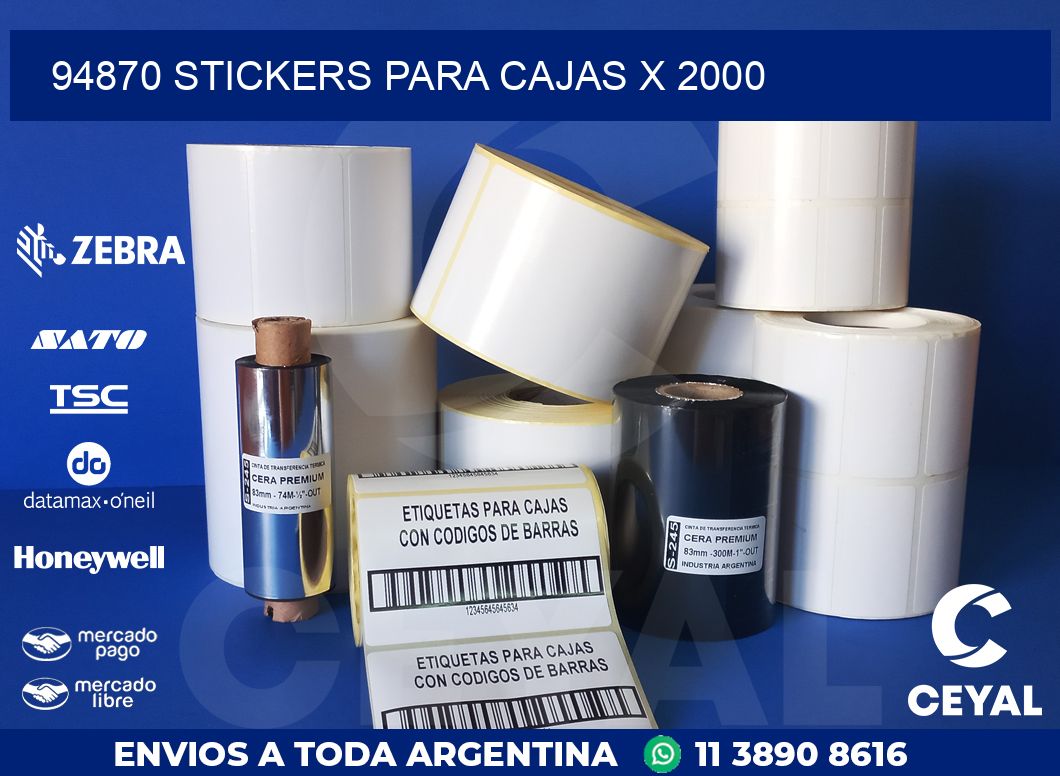 94870 STICKERS PARA CAJAS X 2000