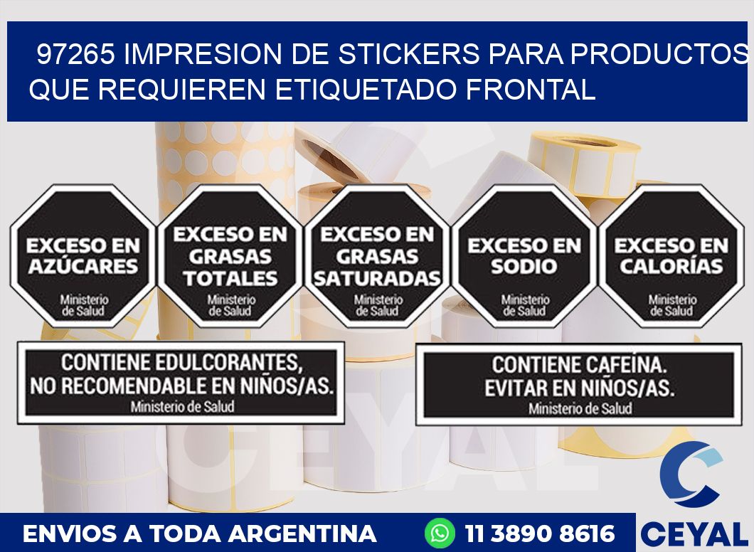 97265 IMPRESION DE STICKERS PARA PRODUCTOS QUE REQUIEREN ETIQUETADO FRONTAL