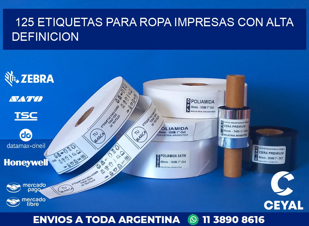 125 ETIQUETAS PARA ROPA IMPRESAS CON ALTA DEFINICION