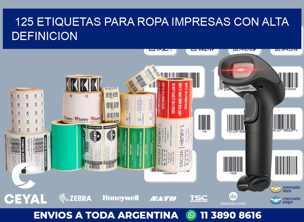 125 ETIQUETAS PARA ROPA IMPRESAS CON ALTA DEFINICION